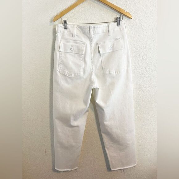 Mother Patch Pocket Private Ankle Fray Jeans White Fairest of them all 28 - Picture 5 of 12